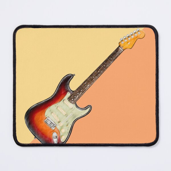 Item preview, Strat Style Electric Guitar Diagonal Colored Sketch Art designed and sold by kakarikihill.
