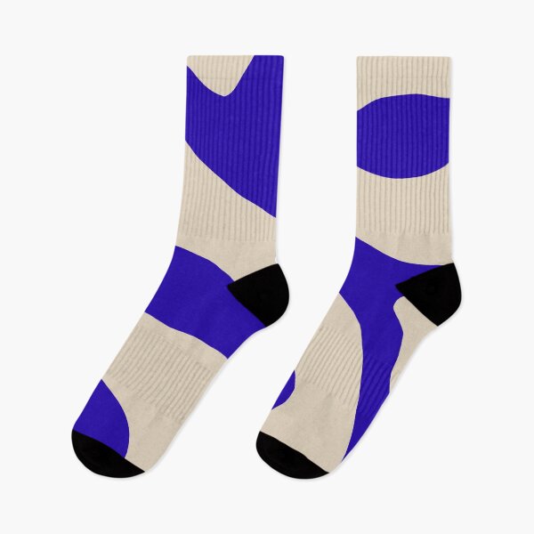 Item preview, Blue Cobalt Abstract Minimalist Organic Forms Pattern with Beige designed and sold by kierkegaard.