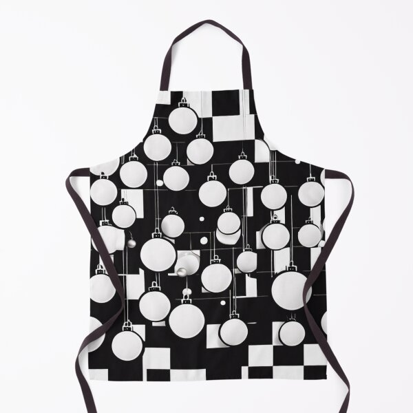 Item preview, White baubles on a checkerboard background. designed and sold by Zofia Sosnecka.