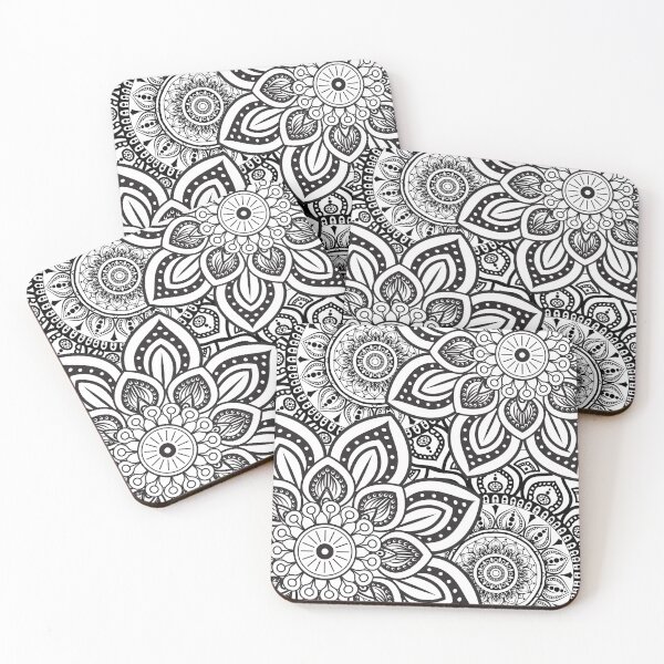 Item preview, Black and White Mandala Pattern Design Coloring page designed and sold by AssortedWonders.