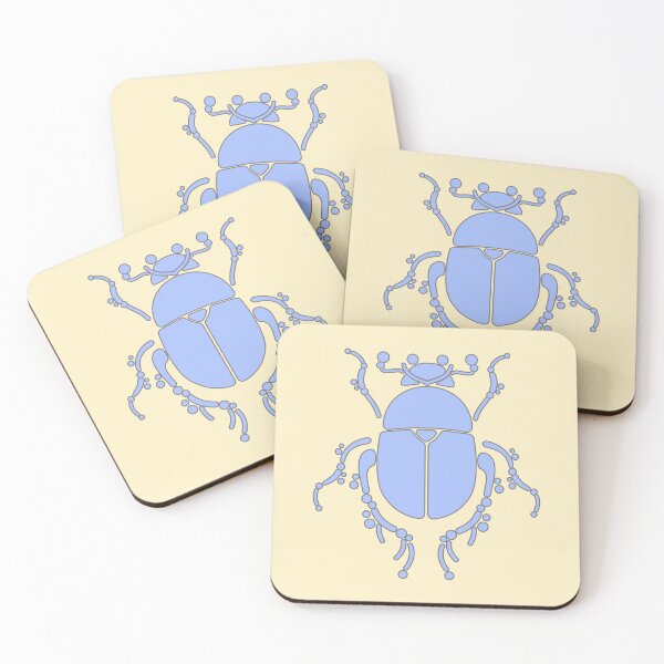 Item preview, Colorful, geometric beetle pattern.pastel blue designed and sold by My-fake-places.