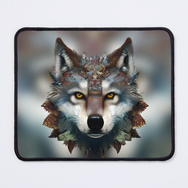Item preview, WOLF SHAMAN Defender of Tribal Lands designed and sold by MoodyMuseArt.