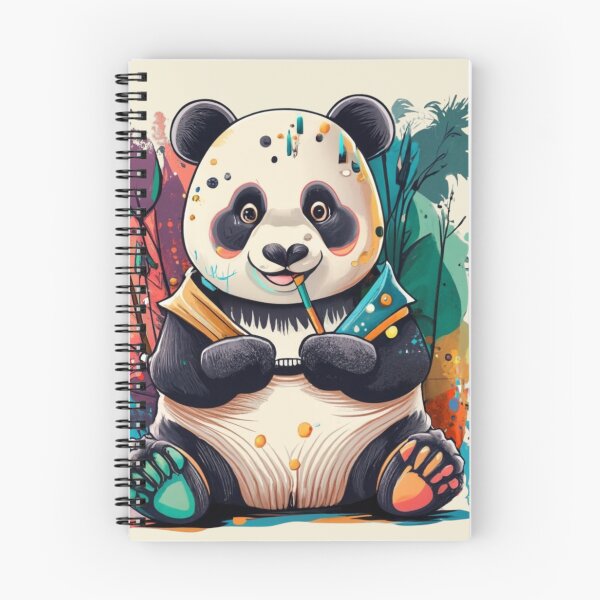 Item preview, Cute Rad Panda Paint Brush Colorful Background designed and sold by TugForkFinds.