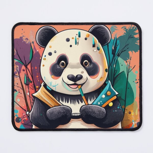 Item preview, Cute Rad Panda Paint Brush Colorful Background designed and sold by TugForkFinds.