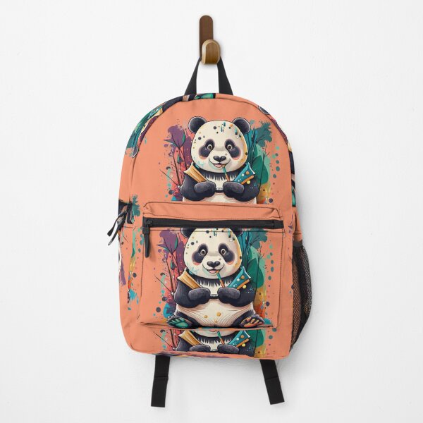 Item preview, Cute Rad Panda Paint Brush Colorful Background designed and sold by TugForkFinds.