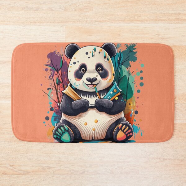Item preview, Cute Rad Panda Paint Brush Colorful Background designed and sold by TugForkFinds.