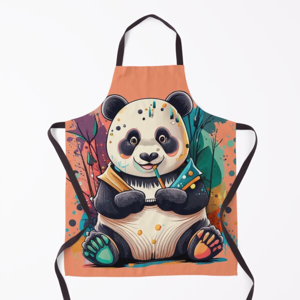 Item preview, Cute Rad Panda Paint Brush Colorful Background designed and sold by TugForkFinds.