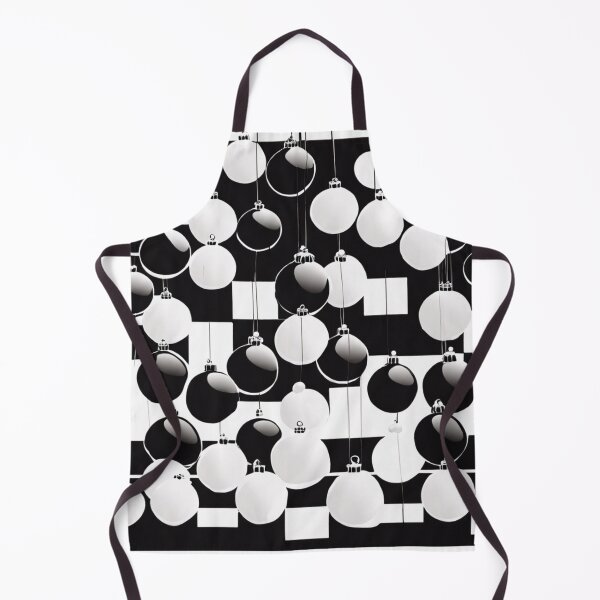 Item preview, White and black baubles on a checkerboard background. designed and sold by Zofia Sosnecka.