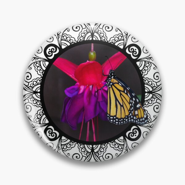 Item preview, Framed Monarch Butterfly on Fuchsia Photograph designed and sold by Carleah Unique.