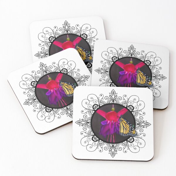 Item preview, Framed Monarch Butterfly on Fuchsia Photograph designed and sold by Carleah Unique.