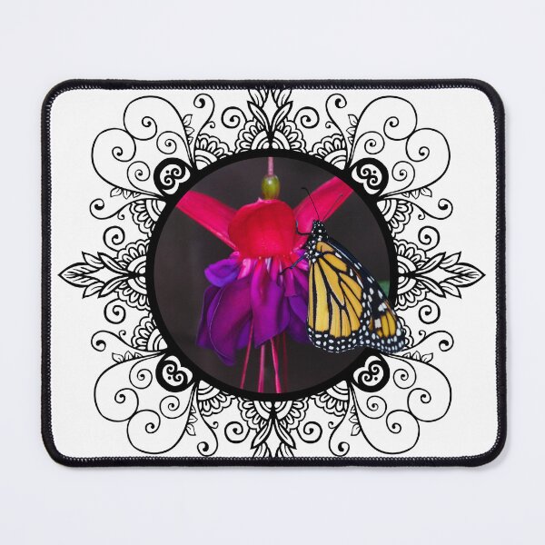 Item preview, Framed Monarch Butterfly on Fuchsia Photograph designed and sold by Carleah Unique.