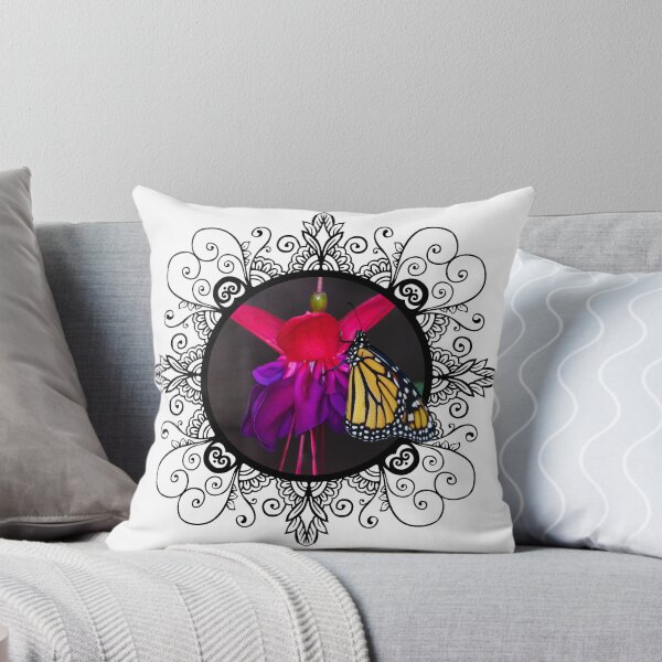 Item preview, Framed Monarch Butterfly on Fuchsia Photograph designed and sold by Carleah Unique.