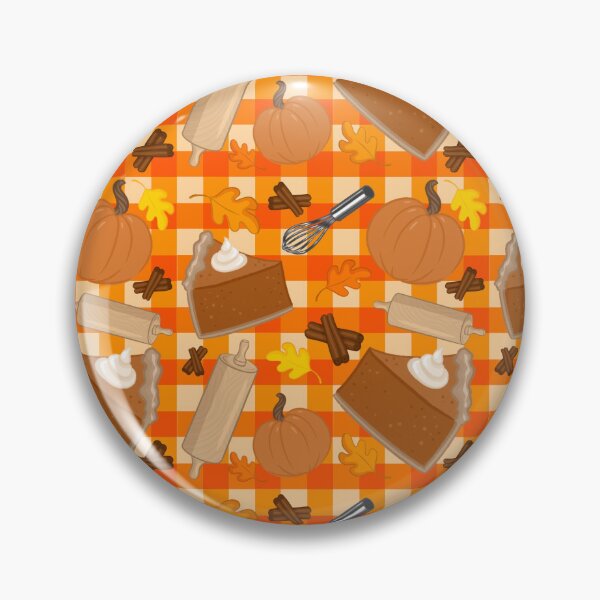Item preview, Pumpkin Fall Baking Print, Orange Gingham Background designed and sold by serafineaandd.