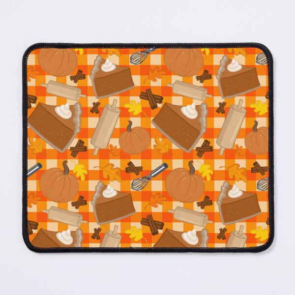 Item preview, Pumpkin Fall Baking Print, Orange Gingham Background designed and sold by serafineaandd.