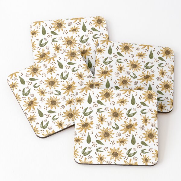 Item preview, Watercolor Sunflower Botanical Print, White Background designed and sold by serafineaandd.