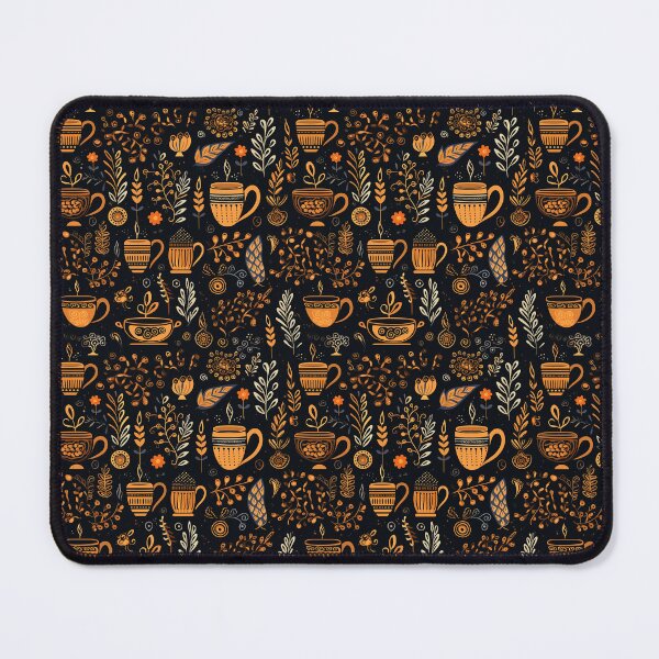 Item preview, folk art coffee and tea pattern #3 designed and sold by darkartsflowers.