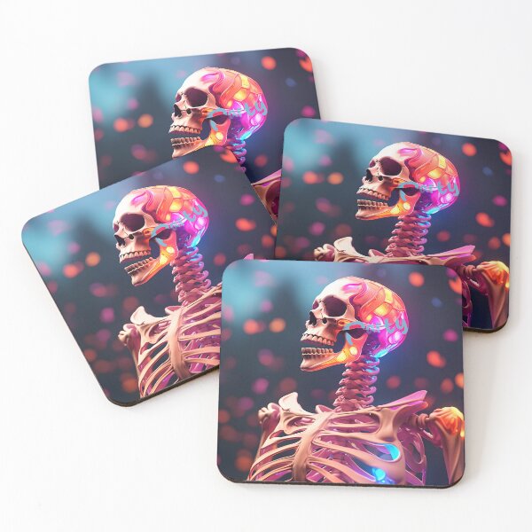 Item preview, Neon Skeleton - Radiant Anatomical Art designed and sold by inkArtistryfine.