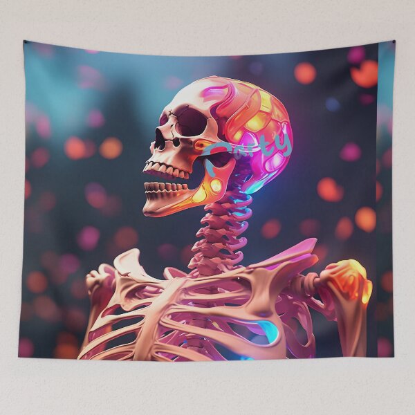 Item preview, Neon Skeleton - Radiant Anatomical Art designed and sold by inkArtistryfine.