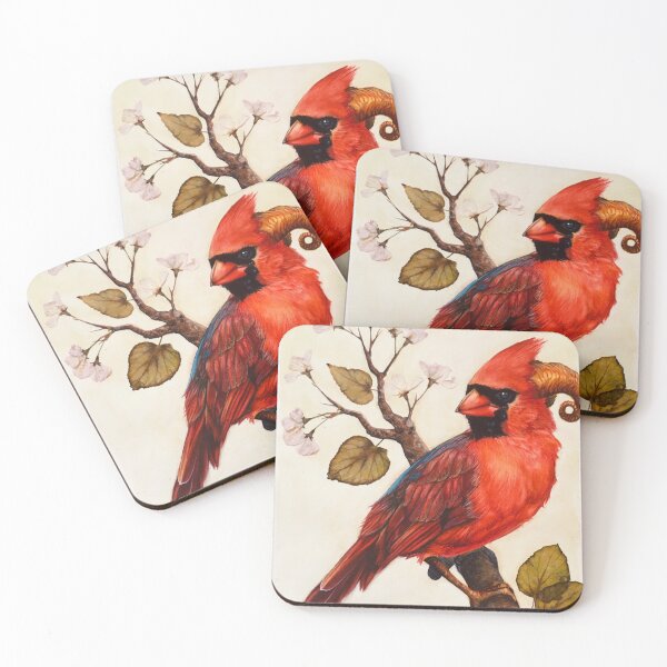Item preview, Horned Cardinal designed and sold by HucklebridgeArt.