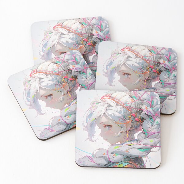 Item preview, Silver Hair Holographic Pastel Anime Girl designed and sold by bubblegoth.