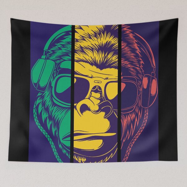 Item preview, Colors of Monkeys: Monkeys wearing headphones . designed and sold by attakorn.
