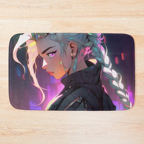 Item preview, Edgy Neon Cyberpunk Anime Girl designed and sold by bubblegoth.