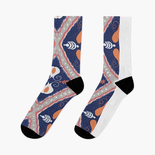Item preview, Blue geometric and gray orange pattern seamless designed and sold by Aesthetic shapes design.