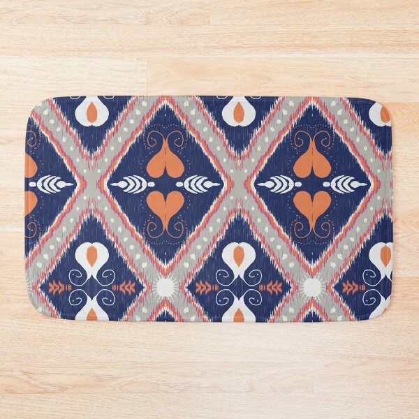 Item preview, Blue geometric and gray orange pattern seamless designed and sold by NarongStocker37.