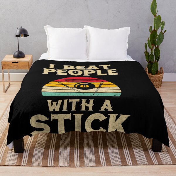 Item preview, I Beat People with Stick Billiards Pool Players 8 ball designed and sold by sols.