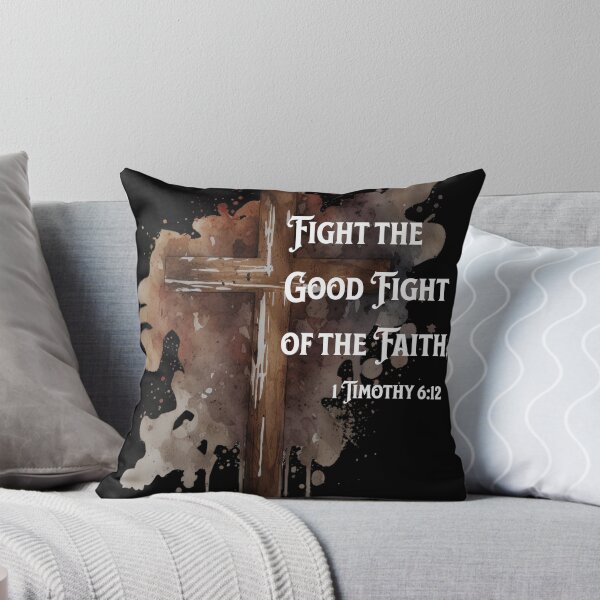 Item preview, 1 Timothy 6:11 Fight the Good Fight Bible Verse designed and sold by 5PointsDigital.