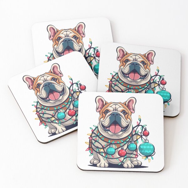 Artikelvorschau, Lustige englische Bulldoggen-Weihnachtslichter entworfen und verkauft von ArtFromBeyond.