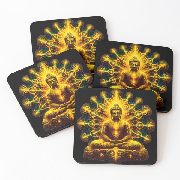Item preview, Neon Fractals: Meditative Chemistry, Buddha's Serene Dance designed and sold by AI-Only Creations.