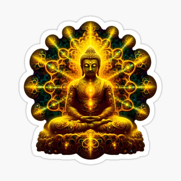 Item preview, Neon Fractals: Meditative Chemistry, Buddha's Serene Dance designed and sold by AI-Only Creations.