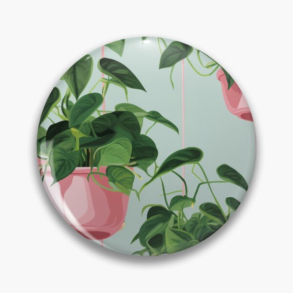 Item preview, hanging pothos plants in pink pots designed and sold by darkartsflowers.