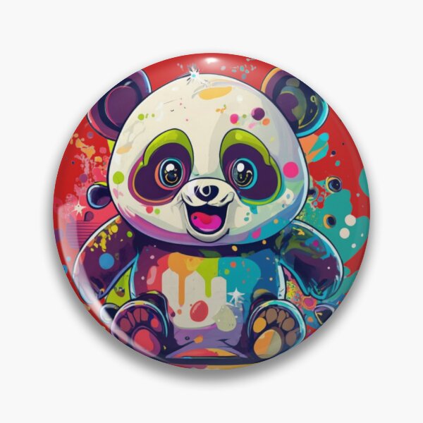 Item preview, Rad Smiling Baby Panda Colorful Background designed and sold by TugForkFinds.