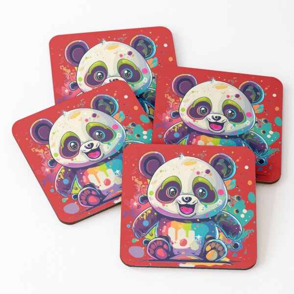 Item preview, Rad Smiling Baby Panda Colorful Background designed and sold by TugForkFinds.