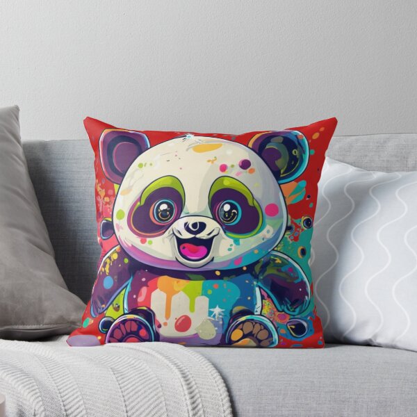 Item preview, Rad Smiling Baby Panda Colorful Background designed and sold by TugForkFinds.