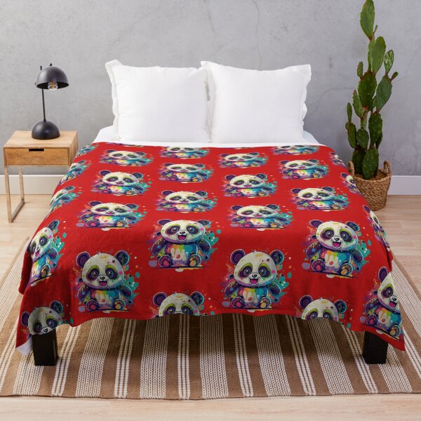 Item preview, Rad Smiling Baby Panda Colorful Background designed and sold by TugForkFinds.