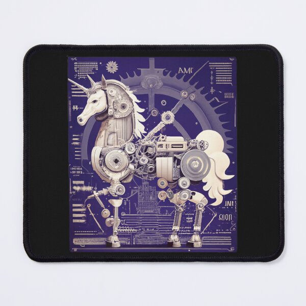Item preview, Mechanical unicorn blue print designed and sold by MillenniumDrip.