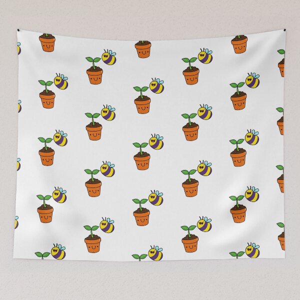 Item preview, Kawaii Bee and Potted Plant designed and sold by kawaiilife.