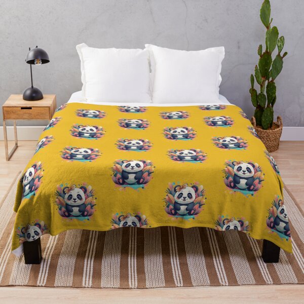 Item preview, Cool Panda With Butterfly Colorful Background designed and sold by TugForkFinds.
