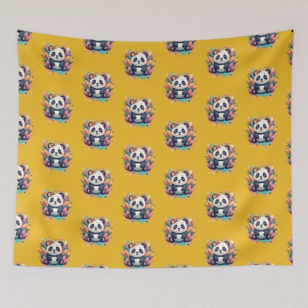 Item preview, Cool Panda With Butterfly Colorful Background designed and sold by TugForkFinds.