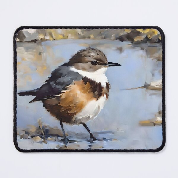 Item preview, Stylised digital art, white dipper bird designed and sold by WildLadyWood.