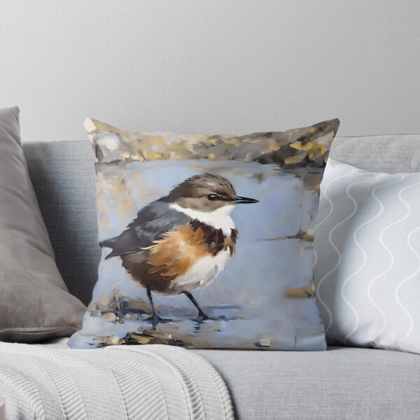 Item preview, Stylised digital art, white dipper bird designed and sold by WildLadyWood.