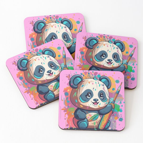 Item preview, Rad Young Panda With Paint Brush and Colorful Background designed and sold by TugForkFinds.