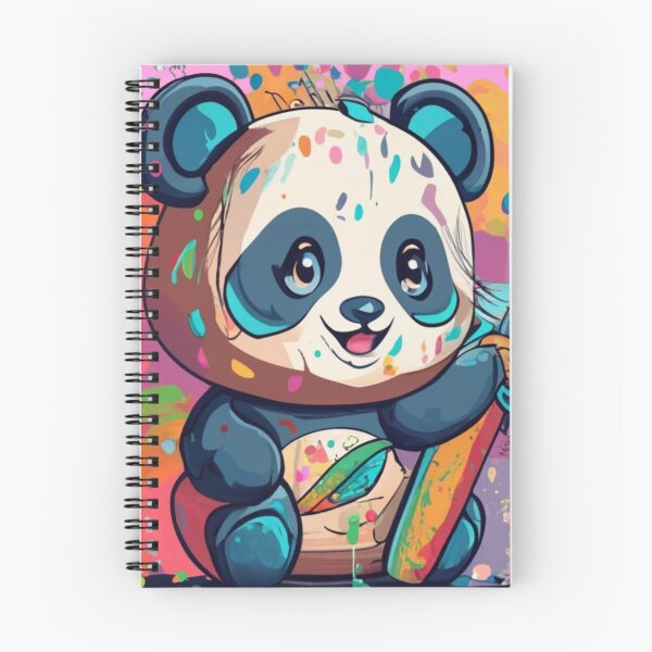 Item preview, Rad Young Panda With Paint Brush and Colorful Background designed and sold by TugForkFinds.