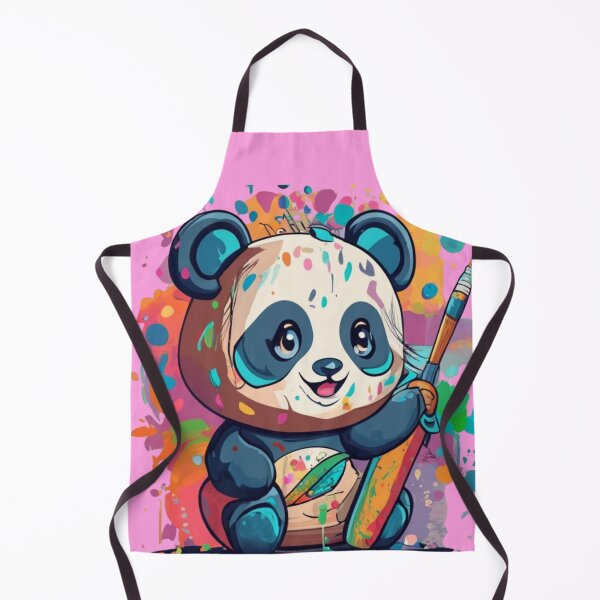Item preview, Rad Young Panda With Paint Brush and Colorful Background designed and sold by TugForkFinds.