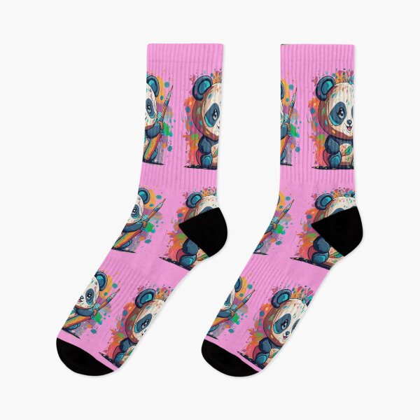 Item preview, Rad Young Panda With Paint Brush and Colorful Background designed and sold by TugForkFinds.