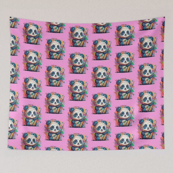 Item preview, Rad Young Panda With Paint Brush and Colorful Background designed and sold by TugForkFinds.
