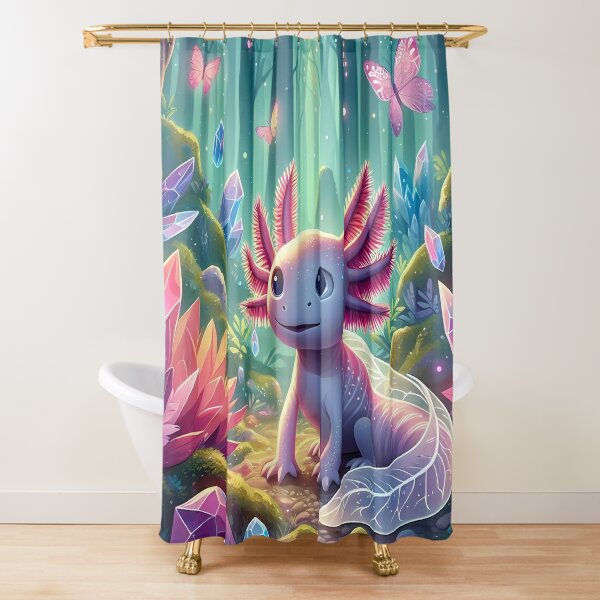 Divertida cortina de ducha de pingüino, lindo pingüino para bañera, gris  con burbujas rosadas, juego de cortina de ducha de tela de arte abstracto  de